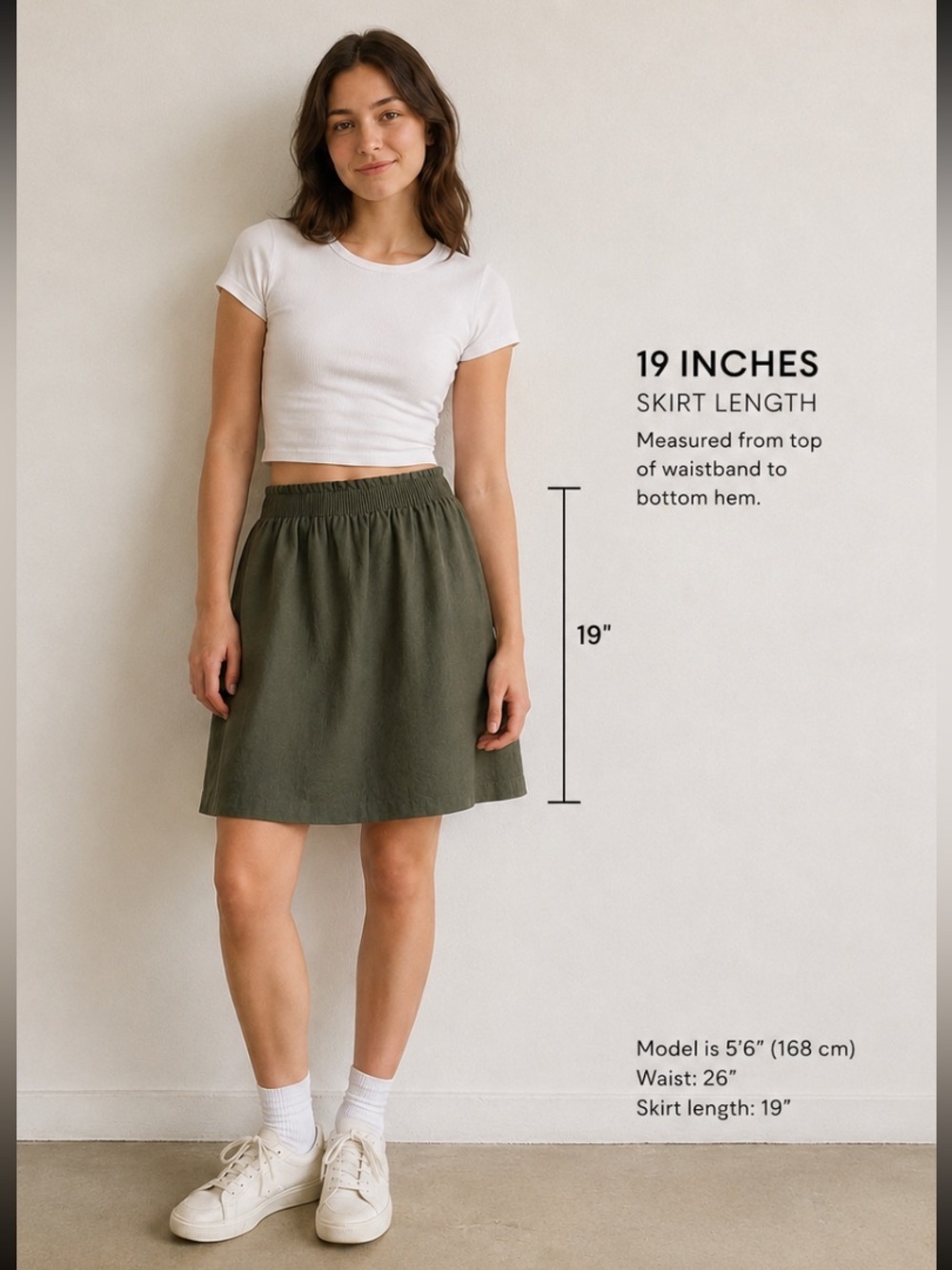 J. Crew Olive Green Linen and Cotton Blend Lined Elastic Waist A-Line Skirt